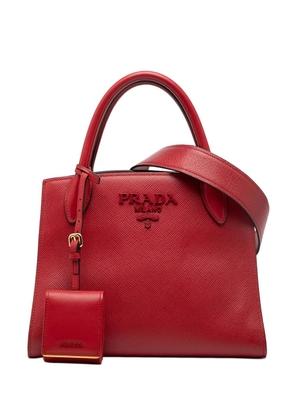Prada Pre-Owned 2013-2025 Small Saffiano Cuir Monochrome Top Handle Tote satchel - Red
