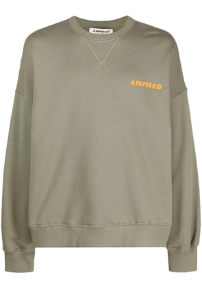 A Paper Kid logo-print cotton sweatshirt - Green