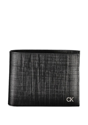 Calvin Klein textured leather bifold wallet - Black