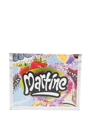 Martine Rose fruit-print logo-print card holder - Blue