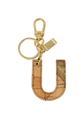 ALVIERO MARTINI 1° CLASSE world map-print letter U keychain - Neutrals