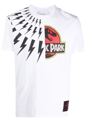 Neil Barrett Jurassic Park & Fair Isle Thunderbolt T-shirt - White