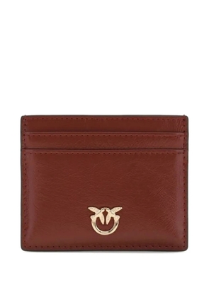 PINKO Love Birds leather card holder - Brown