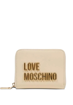 Love Moschino logo-plaque zipped wallet - Neutrals