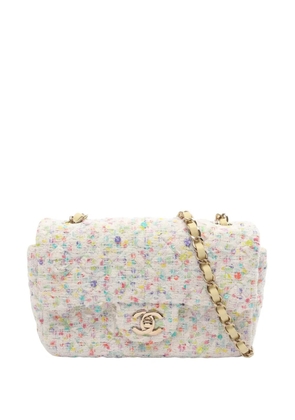 CHANEL Pre-Owned 2021-2026 Mini Rectangular Classic Tweed Single Flap crossbody bag - White