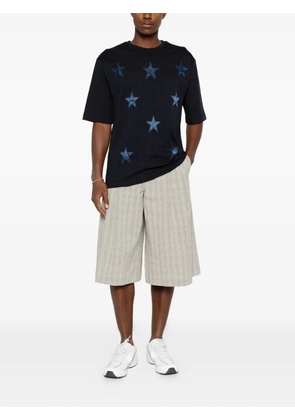 LES HOMMES star-patch T-shirt - Blue