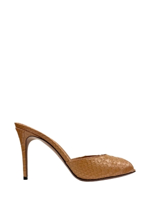 Paris Texas Vera crocodile-effect open-toe sandals - Brown