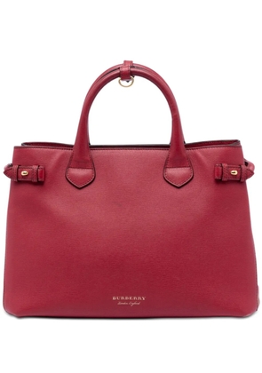 Burberry Pre-Owned 2000-2017 Medium Leather and House Check Banner satchel - Red