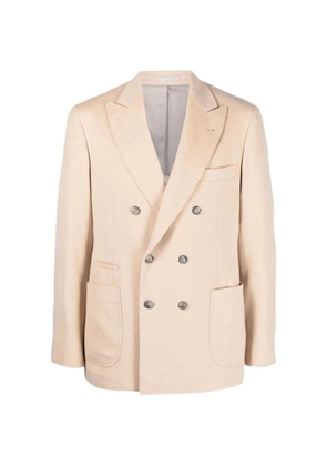 Brunello Cucinelli double-breasted peak-lapel jacket - Neutrals