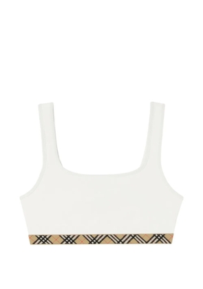Burberry Check trim bikini top - White