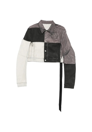 Rick Owens DRKSHDW Little Joe patchwork cropped jacket - White