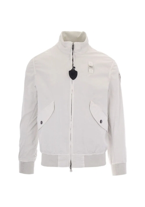 Blauer logo-patch zip-up jacket - White