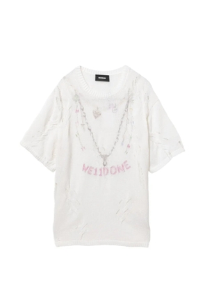 We11done distressed T-shirt - White