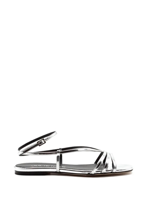 Julie Dee woven-strap metallic sandals - Silver