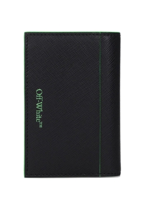 Off-White logo-print leather cardholder - Black