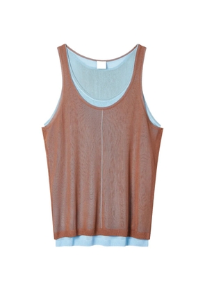 Paul Smith double-layered sleeveless top - Brown