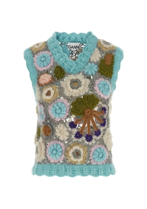 GANNI Dreamy Floral crochet vest - Blue