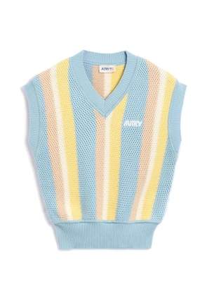 Autry striped-pattern knitted vest - Blue
