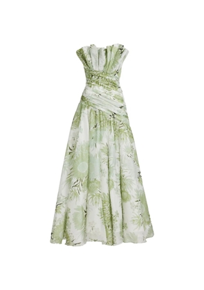 Aje Reflector Gown floral-print maxi cotton dress - White