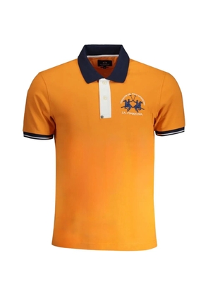 La Martina logo-embroidered cotton polo shirt - Orange