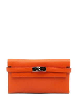 Hermès Pre-Owned 2014 Chevre Mysore Kelly Longue Wallet long wallets - Orange