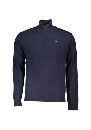 Napapijri quarter-zip logo-patch sweater - Blue