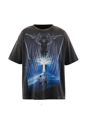SAINT MXXXXXX graphic-print faded T-shirt - Black