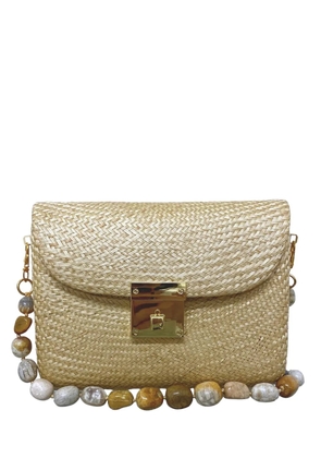 SERPUI Sasha bead-embellished clutch bag - Neutrals