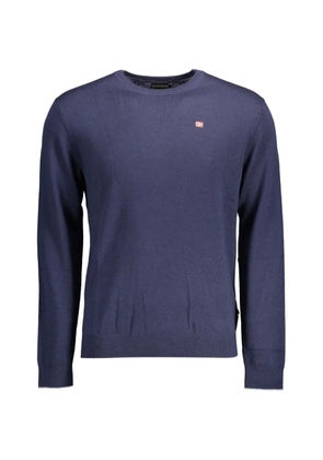 Napapijri logo-patch crew-neck sweater - Blue