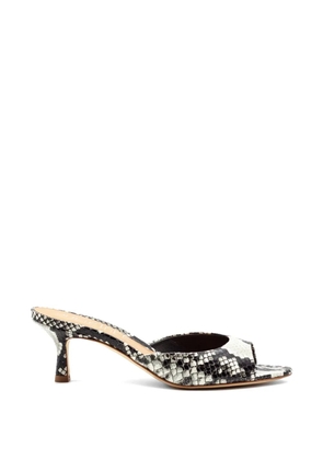 Julie Dee python-print leather sandals - White