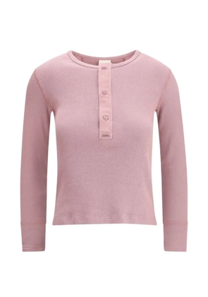 Chloé ribbed button-fastening T-shirt - Pink