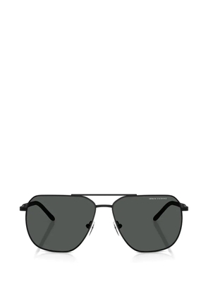 Armani Exchange double-bridge pilot-frame sunglasses - Black