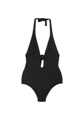 Fisico halterneck ring-detail swimsuit - Black