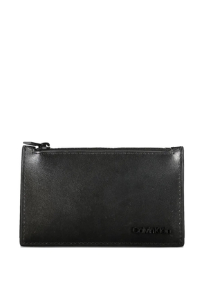 Calvin Klein logo-debossed leather wallet - Black