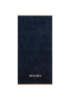 Woolrich logo-embroidered beach towel - Blue