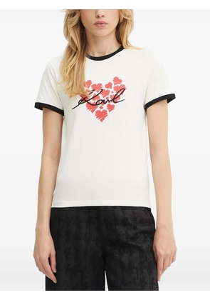 Karl Lagerfeld heart-motif T-shirt - White