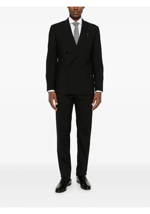 Lardini double-breasted peak-lapel blazer - Black
