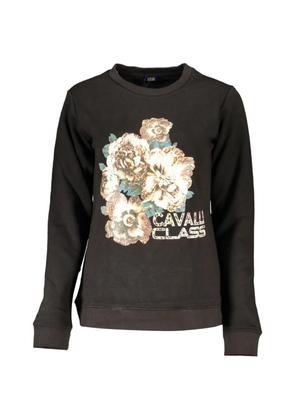 Cavalli Class floral-print sweatshirt - Black
