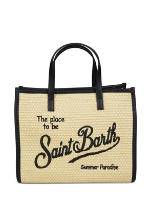 MC2 Saint Barth Vivian mid straw embroidered tote bag - Neutrals