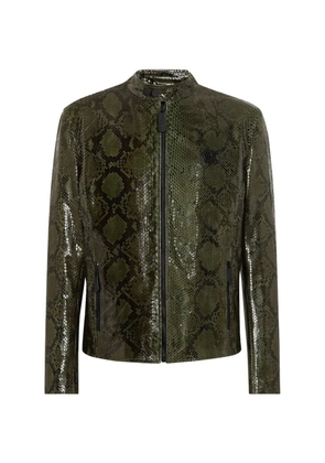 Philipp Plein python-effect jacket - Green
