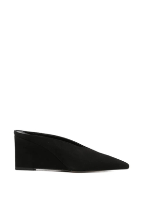 biancadi Bianca pointed-toe wedge mules - Black
