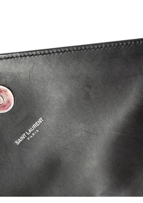 Saint Laurent Pre-Owned Classic Monogram Envelope Satchel Matelasse Chevron Leather Large shoulder bag - Black