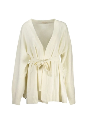 GUESS USA belted V-neck cardigan - White