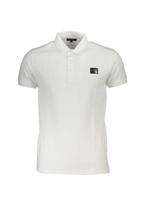 Cavalli Class logo-patch polo shirt - White