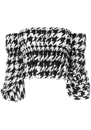 Balmain houndstooth off-shoulder blouse - Black