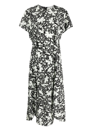 Stella McCartney Forest Floral-print silk dress - Black