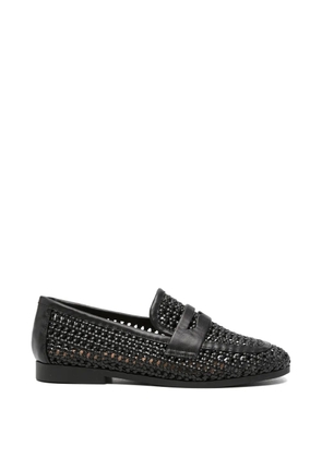 SERGIO MORETTI FIRENZE woven penny loafers - Black