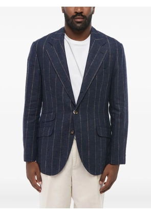 Brunello Cucinelli pinstripe single-breasted blazer - Blue