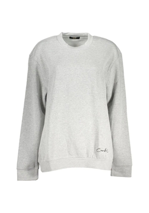Cavalli Class logo-embroidered crew-neck sweatshirt - Grey