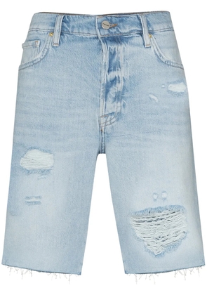 FRAME Le Slouch distressed Bermuda shorts - Blue